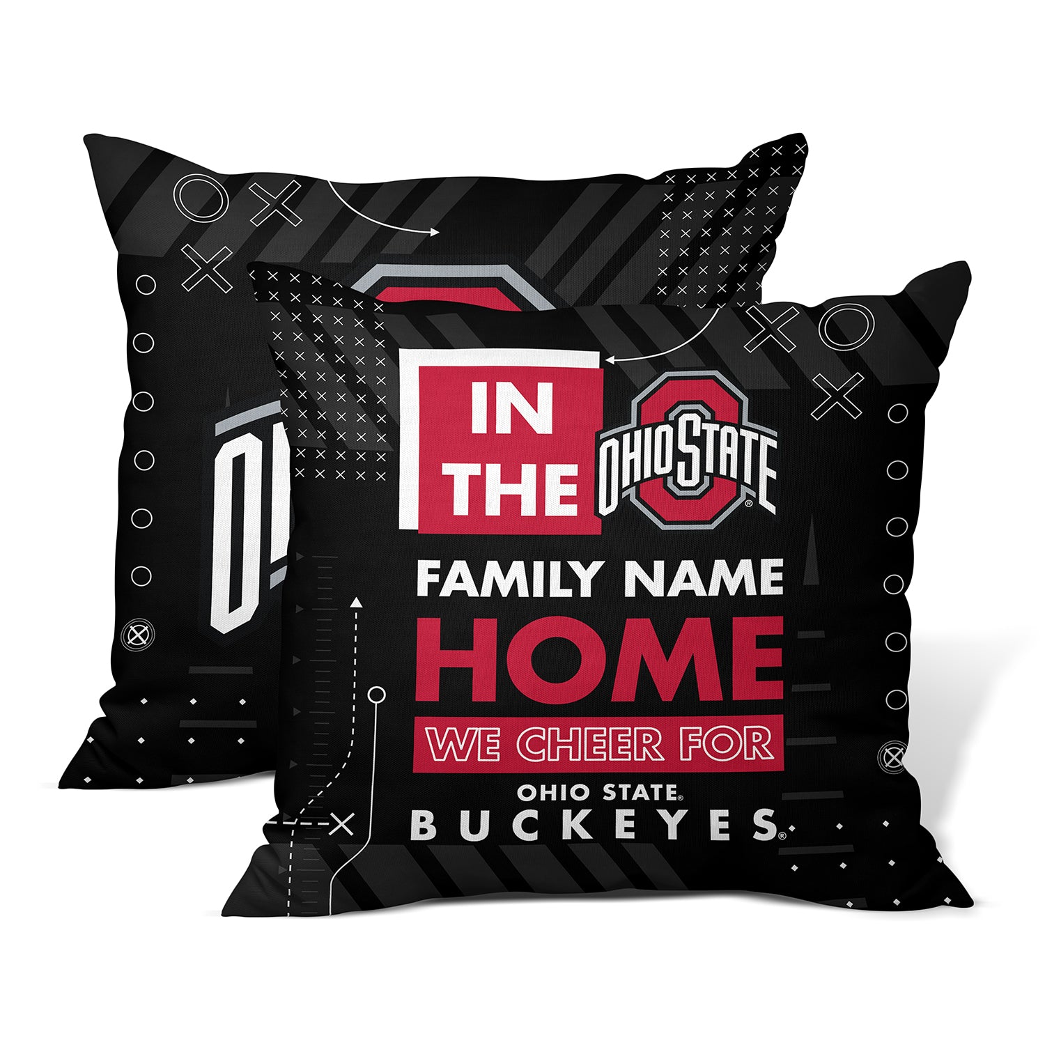 Pixsona Throw Pillows Ohio State Buckeyes Cheer Throw Pillow | Personalized | Custom