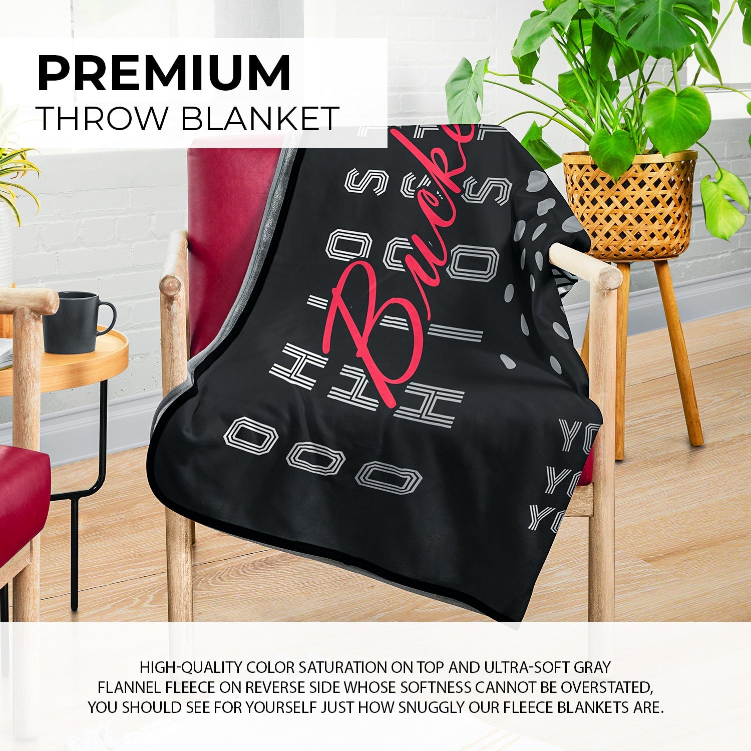 Pixsona Pixel Fleece Blankets Ohio State Buckeyes Halftone Pixel Fleece Blanket | Personalized | Custom