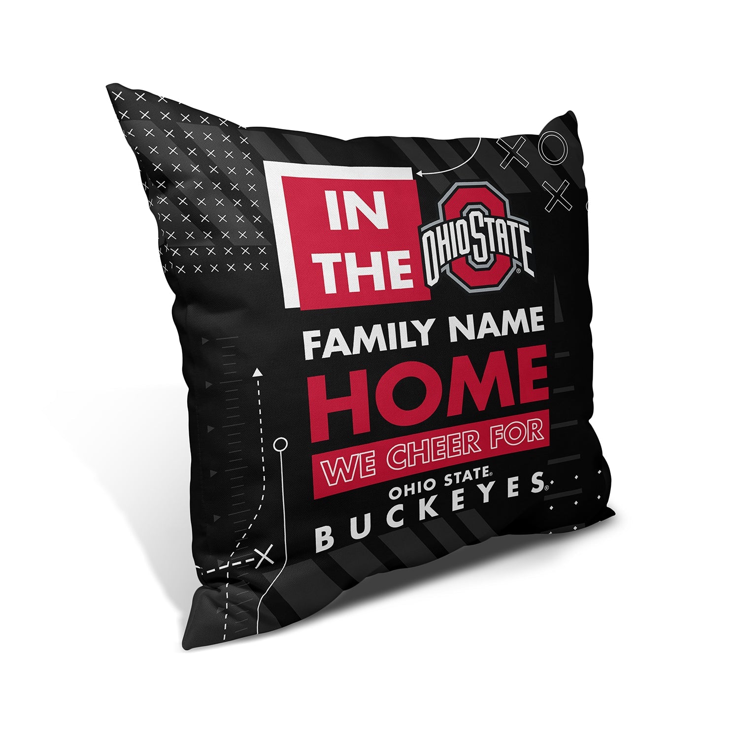 Pixsona Throw Pillows Ohio State Buckeyes Cheer Throw Pillow | Personalized | Custom