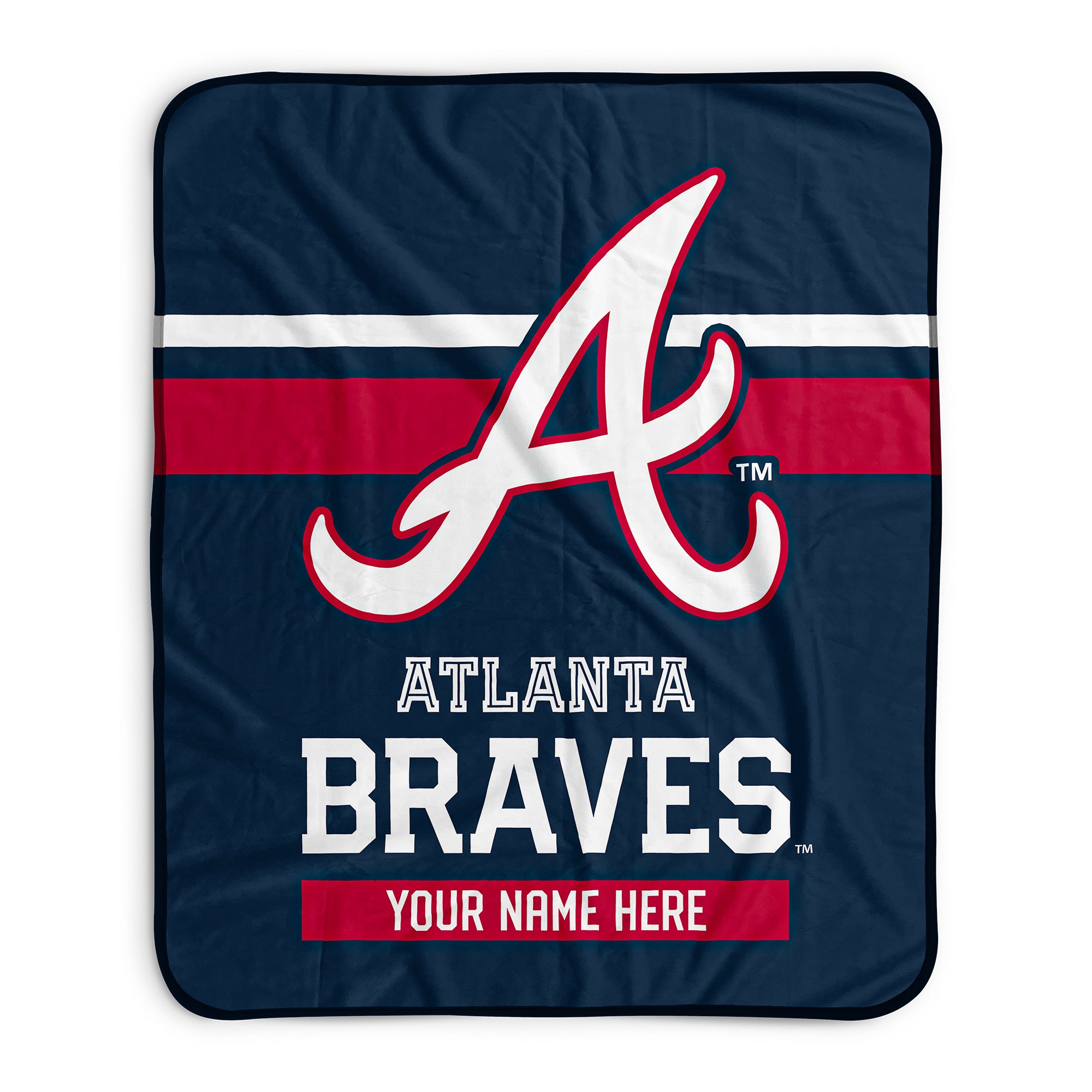 Pixsona Pixel Fleece Blankets Atlanta Braves Stripes Pixel Fleece Blanket | Personalized | Custom