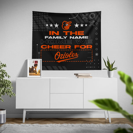 Pixsona Baltimore Orioles Cheer Tapestry | Personalized | Custom