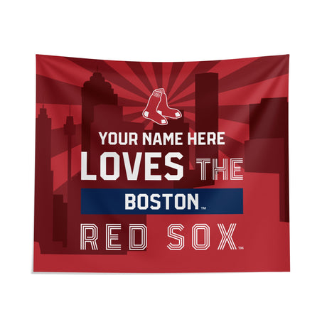 Pixsona Boston Red Sox Skyline Tapestry | Personalized | Custom