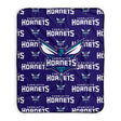 Pixsona Charlotte Hornets Repeat Pixel Fleece Blanket