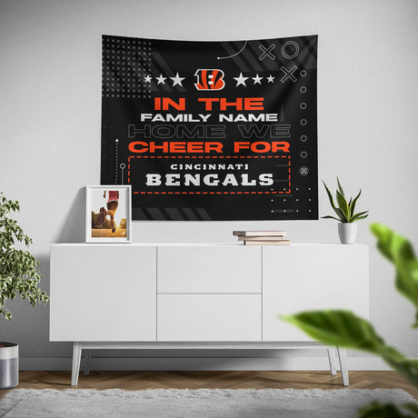 Pixsona Cincinnati Bengals Cheer Tapestry | Personalized | Custom