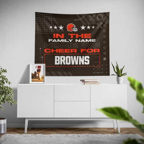 Pixsona Cleveland Browns Cheer Tapestry | Personalized | Custom