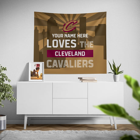 Pixsona Cleveland Cavaliers Skyline Tapestry | Personalized | Custom