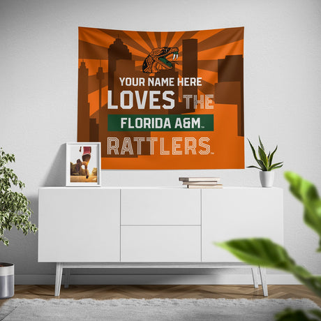 Pixsona FAMU Rattlers Skyline Tapestry | Personalized | Custom