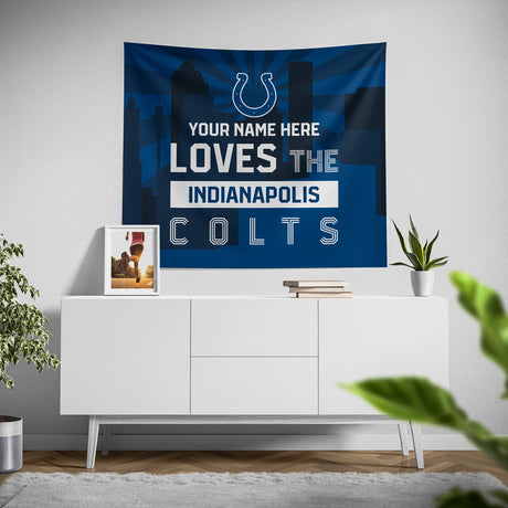 Pixsona Indianapolis Colts Skyline Tapestry | Personalized | Custom