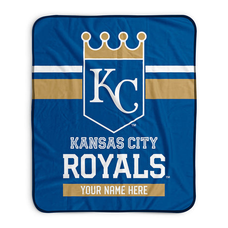 Pixsona Kansas City Royals Stripes Pixel Fleece Blanket | Personalized | Custom