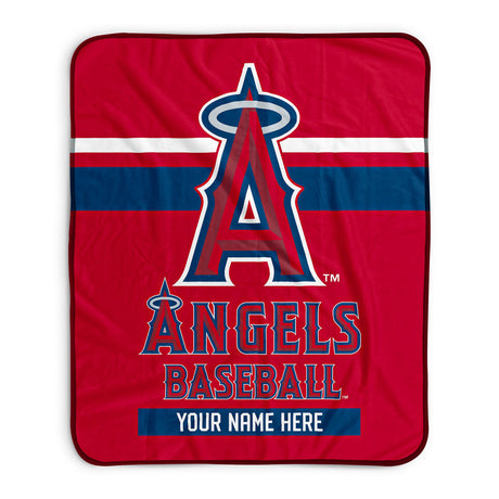 Pixsona Los Angeles Angels Stripes Pixel Fleece Blanket | Personalized | Custom