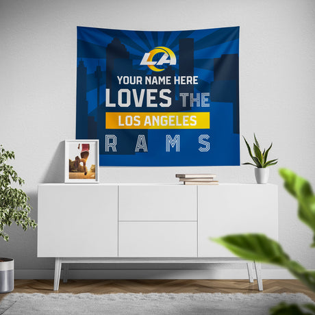 Pixsona Los Angeles Rams Skyline Tapestry | Personalized | Custom