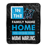 Pixsona Miami Marlins Cheer Pixel Fleece Blanket | Personalized | Custom