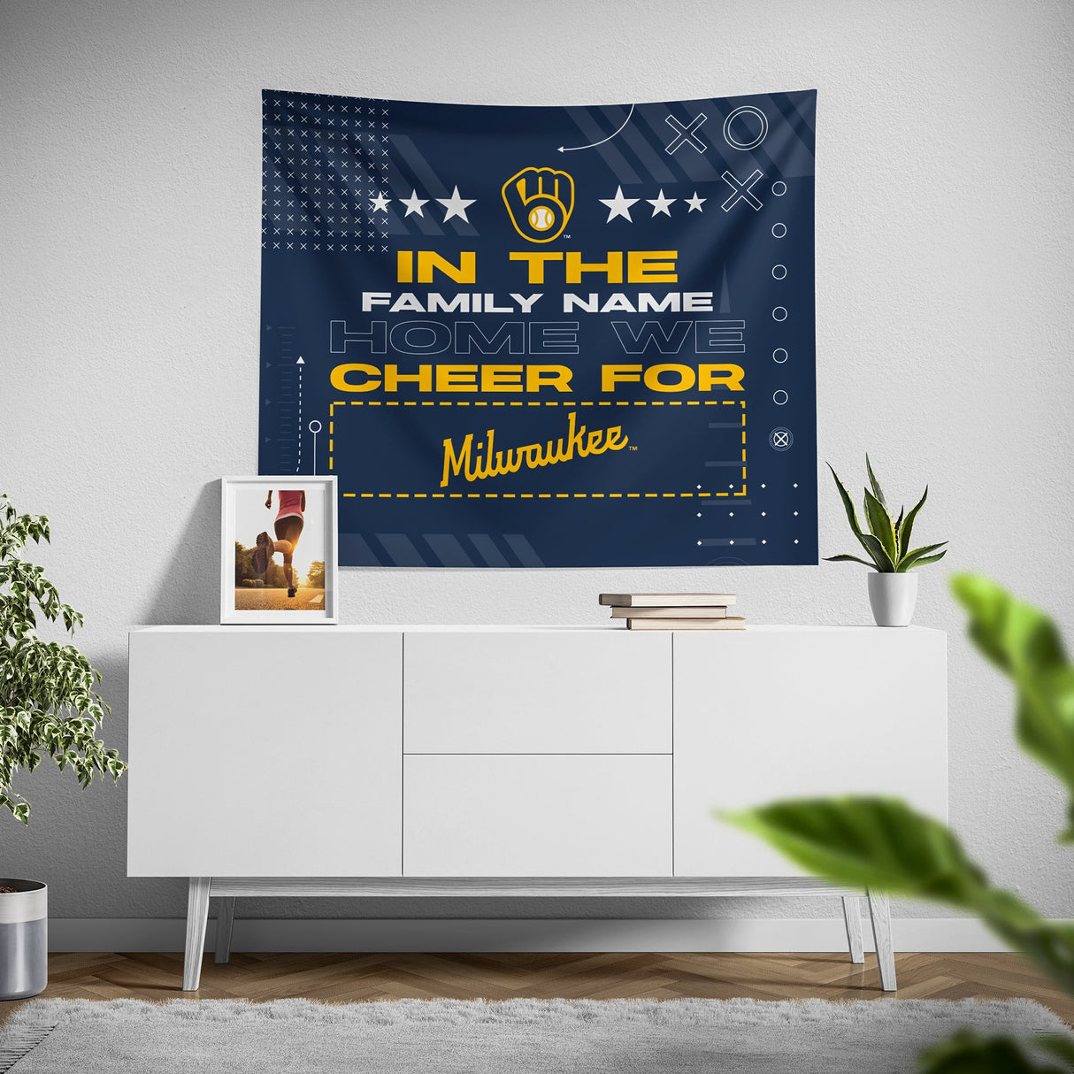 Pixsona Milwaukee Brewers Cheer Tapestry | Personalized | Custom