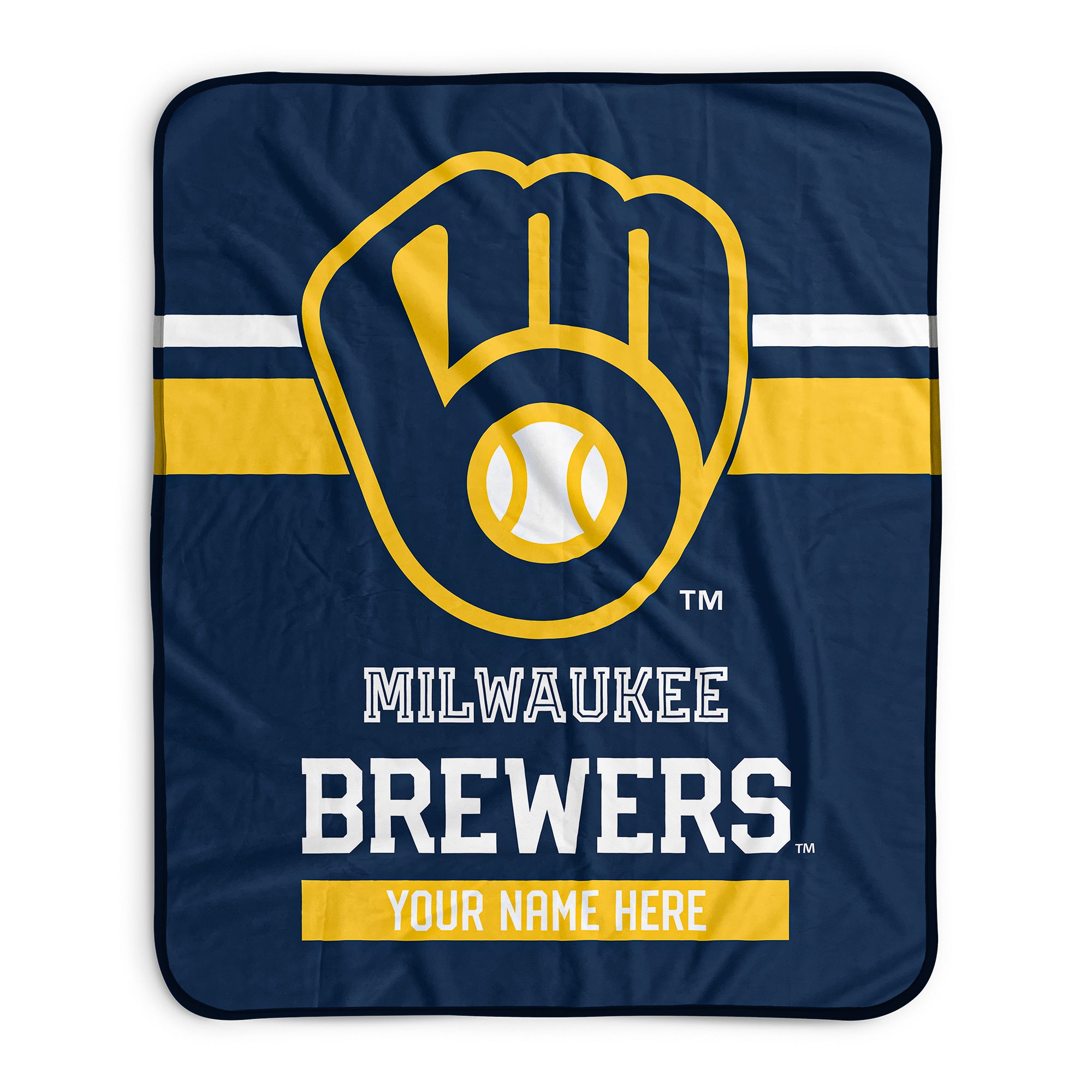 Pixsona Pixel Fleece Blankets Milwaukee Brewers Stripes Pixel Fleece Blanket | Personalized | Custom
