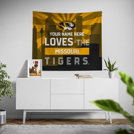 Pixsona Missouri Tigers Skyline Tapestry | Personalized | Custom