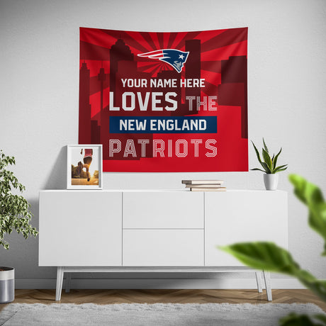 Pixsona New England Patriots Skyline Tapestry | Personalized | Custom