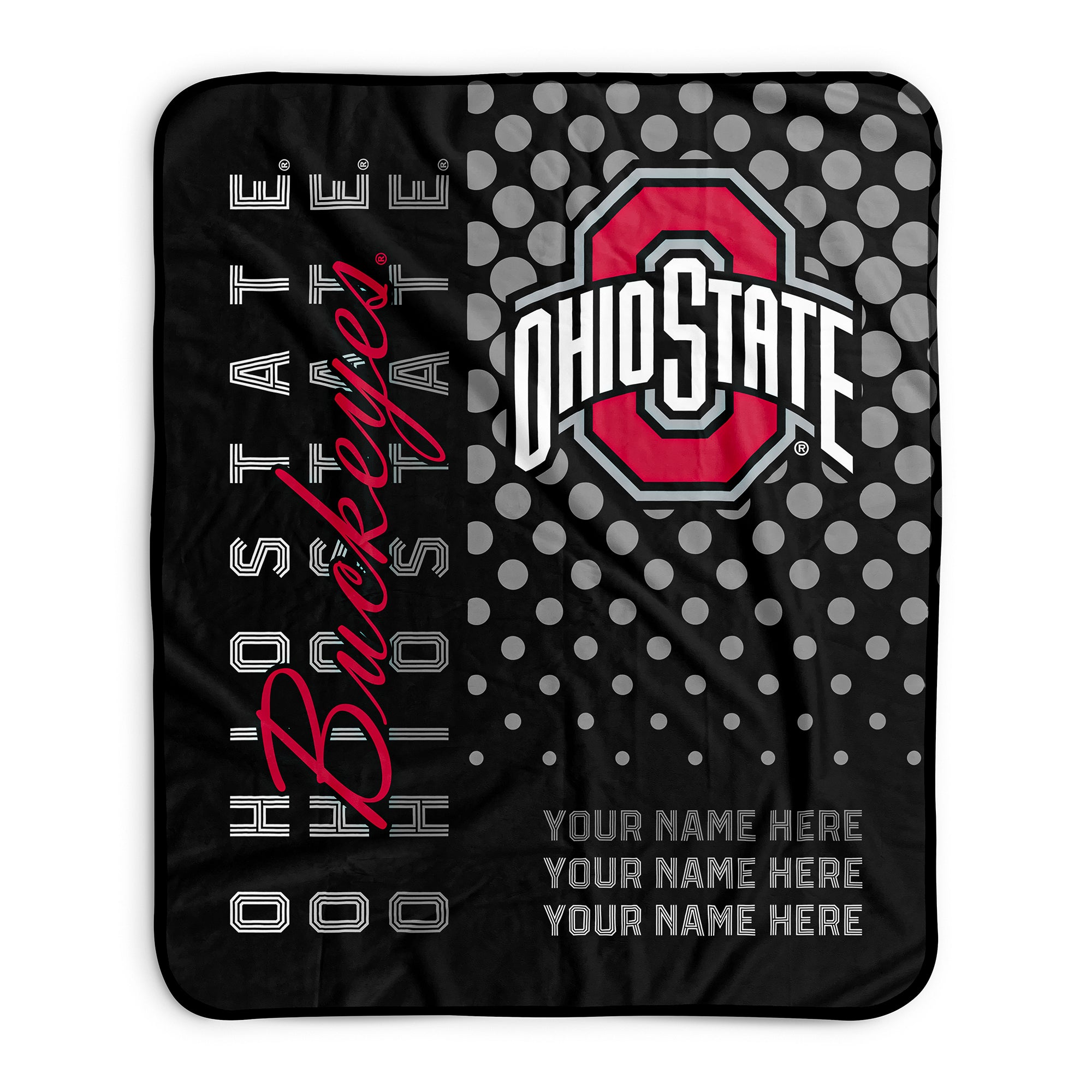 Pixsona Pixel Fleece Blankets Ohio State Buckeyes Halftone Pixel Fleece Blanket | Personalized | Custom