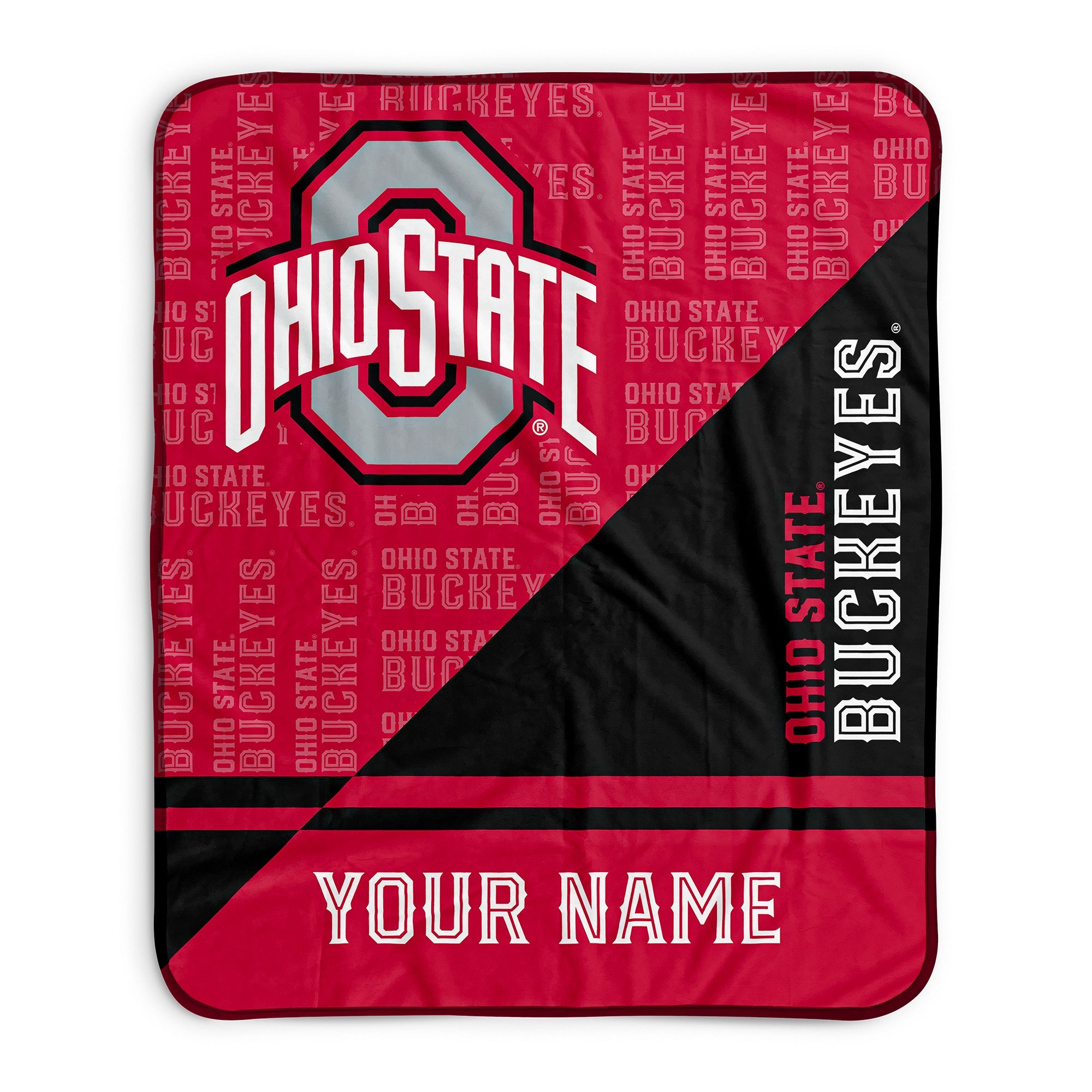 Pixsona Pixel Fleece Blankets Ohio State Buckeyes Split Pixel Fleece Blanket | Personalized | Custom