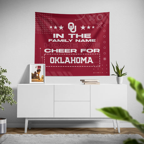 Pixsona Oklahoma Sooners Cheer Tapestry | Personalized | Custom