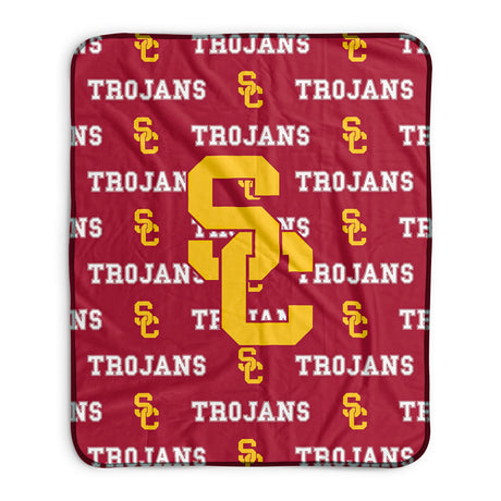Pixsona USC Trojans Repeat Pixel Fleece Blanket