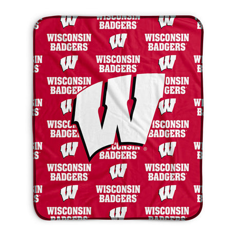 Pixsona Wisconsin Badgers Repeat Pixel Fleece Blanket
