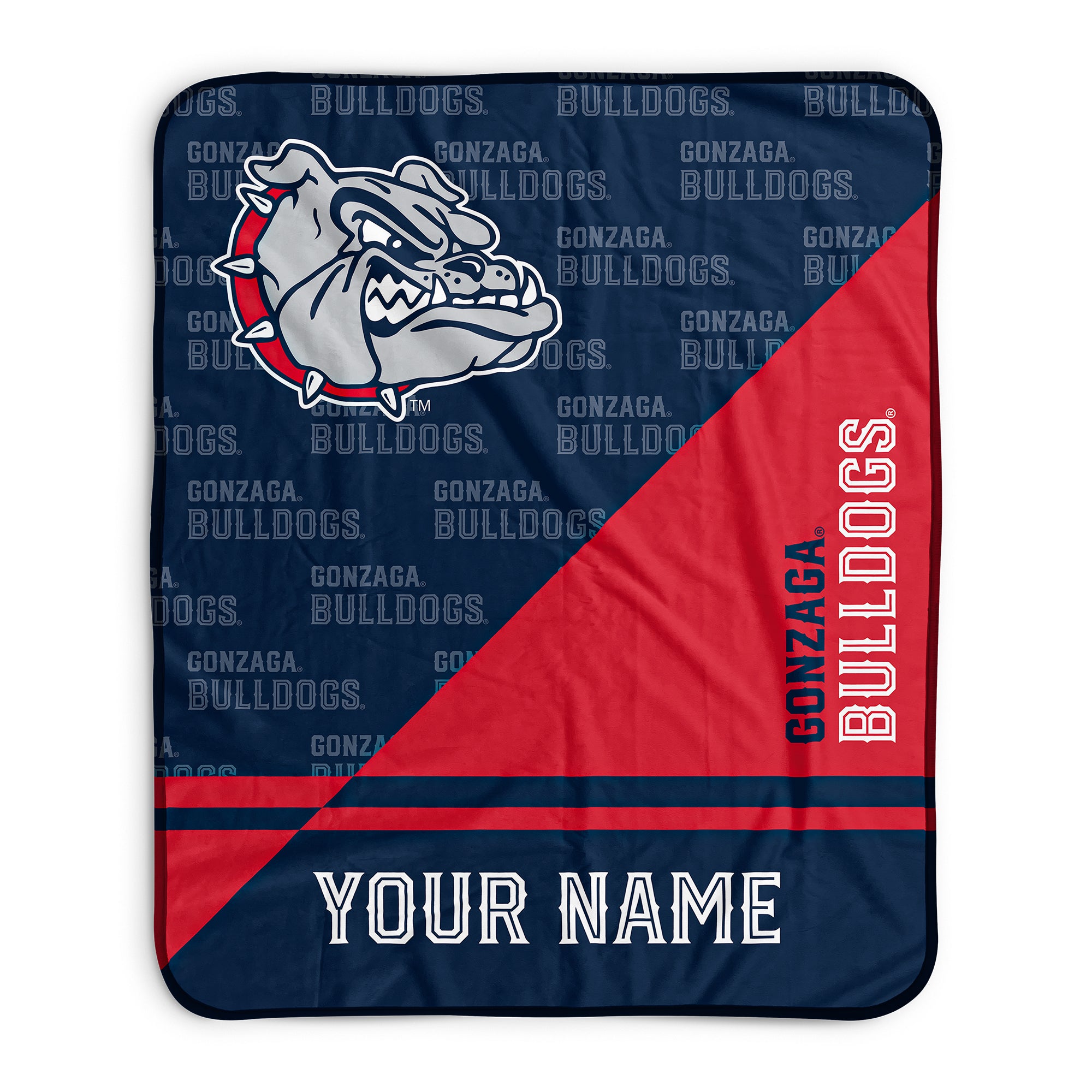 Pixsona Gonzaga Bulldogs Split Pixel Fleece Blanket | Personalized | Custom
