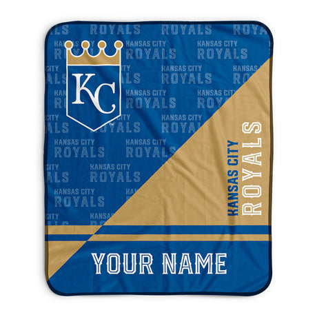 Pixsona Kansas City Royals Split Pixel Fleece Blanket | Personalized | Custom