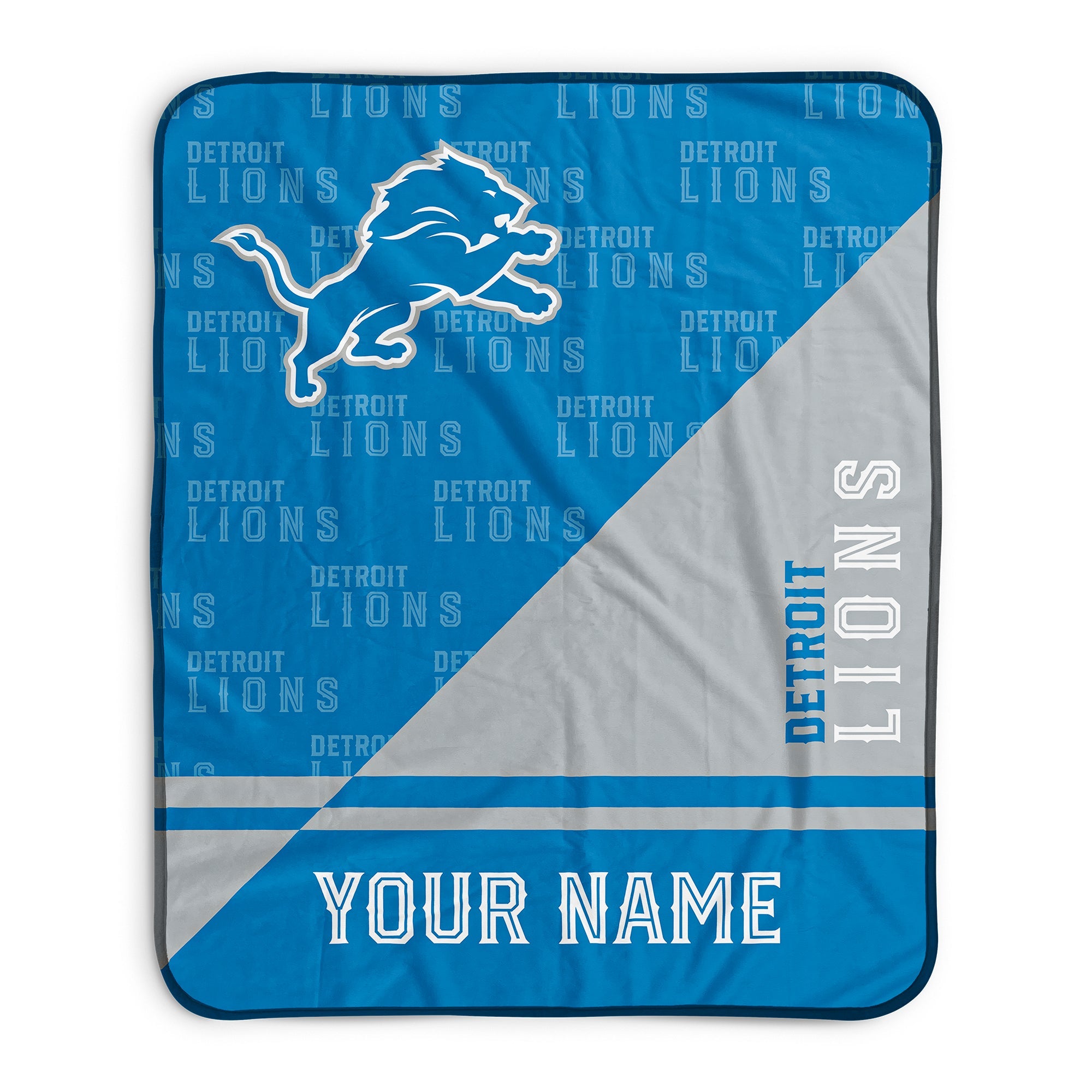 Pixsona Detroit Lions Split Pixel Fleece Blanket | Personalized | Custom
