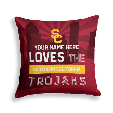 Pixsona USC Trojans Skyline Throw Pillow | Personalized | Custom