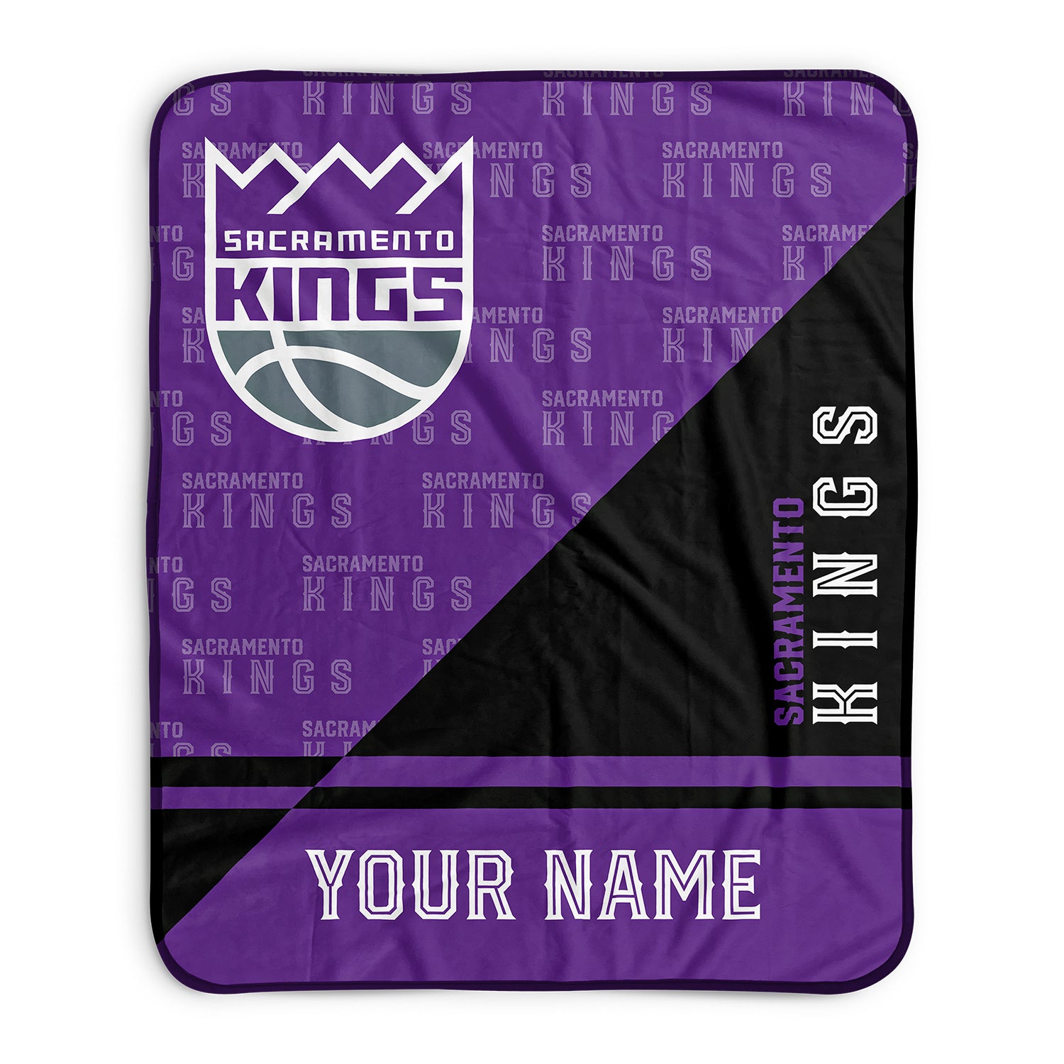 Pixsona Sacramento Kings Split Pixel Fleece Blanket | Personalized | Custom