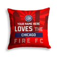 Pixsona Chicago Fire FC Skyline Throw Pillow | Personalized | Custom