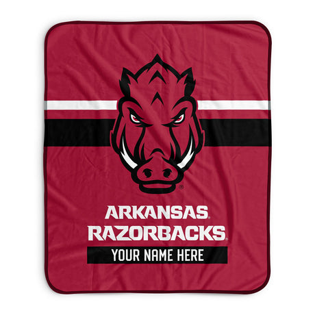 Pixsona Arkansas Razorbacks Stripes Pixel Fleece Blanket | Personalized | Custom