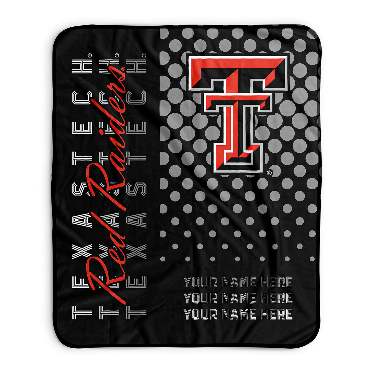 Pixsona Texas Tech Red Raiders Halftone Pixel Fleece Blanket | Personalized | Custom