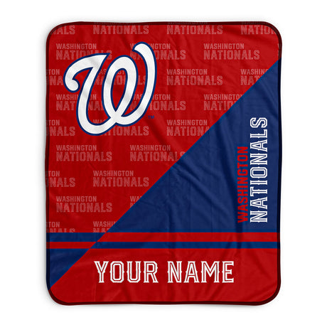 Pixsona Washington Nationals Split Pixel Fleece Blanket | Personalized | Custom