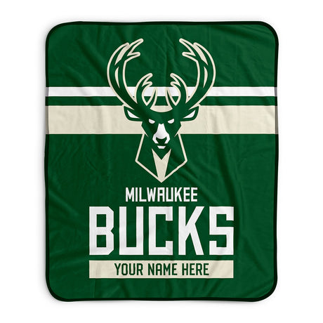 Pixsona Milwaukee Bucks Stripes Pixel Fleece Blanket | Personalized | Custom