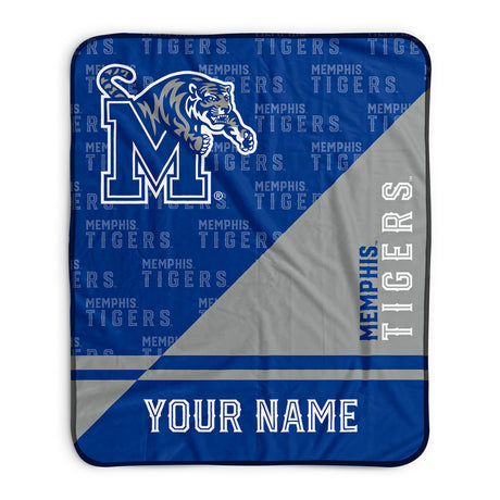 Pixsona Memphis Tigers Split Pixel Fleece Blanket | Personalized | Custom