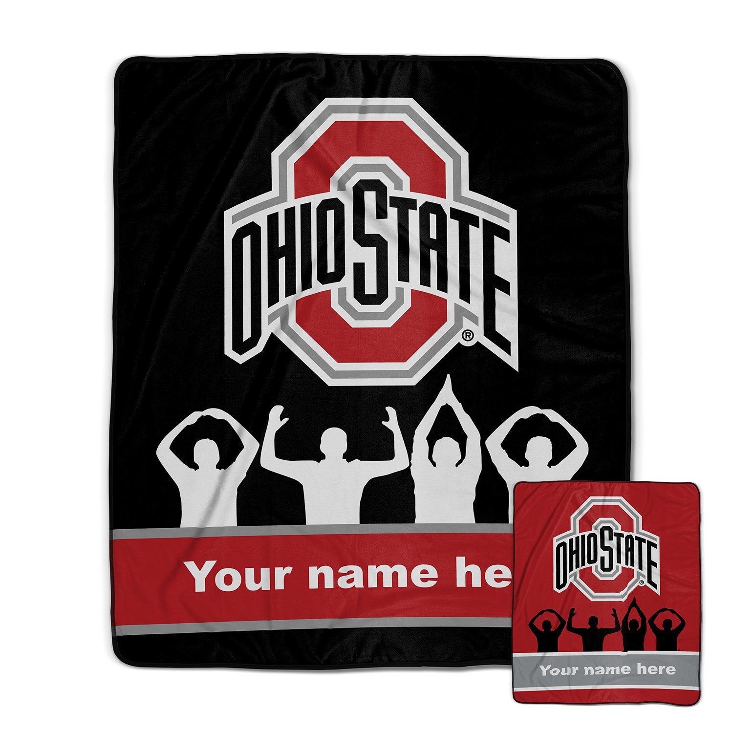 Pixsona Pixel Fleece Licensed Ohio State Silhouette Pixel Fleece Blanket | Personalized | Custom