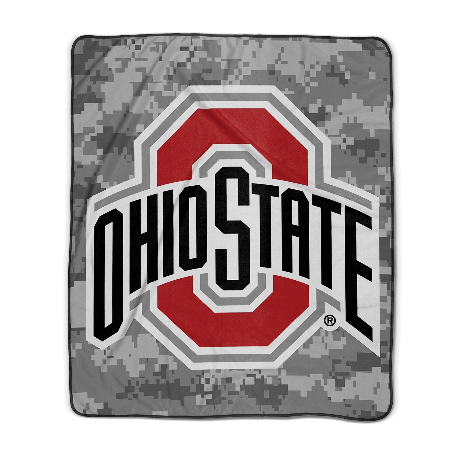 Pixsona Pixel Fleece Licensed Ohio State Buckeye Camo Pixel Fleece Blanket | Personalized | Custom