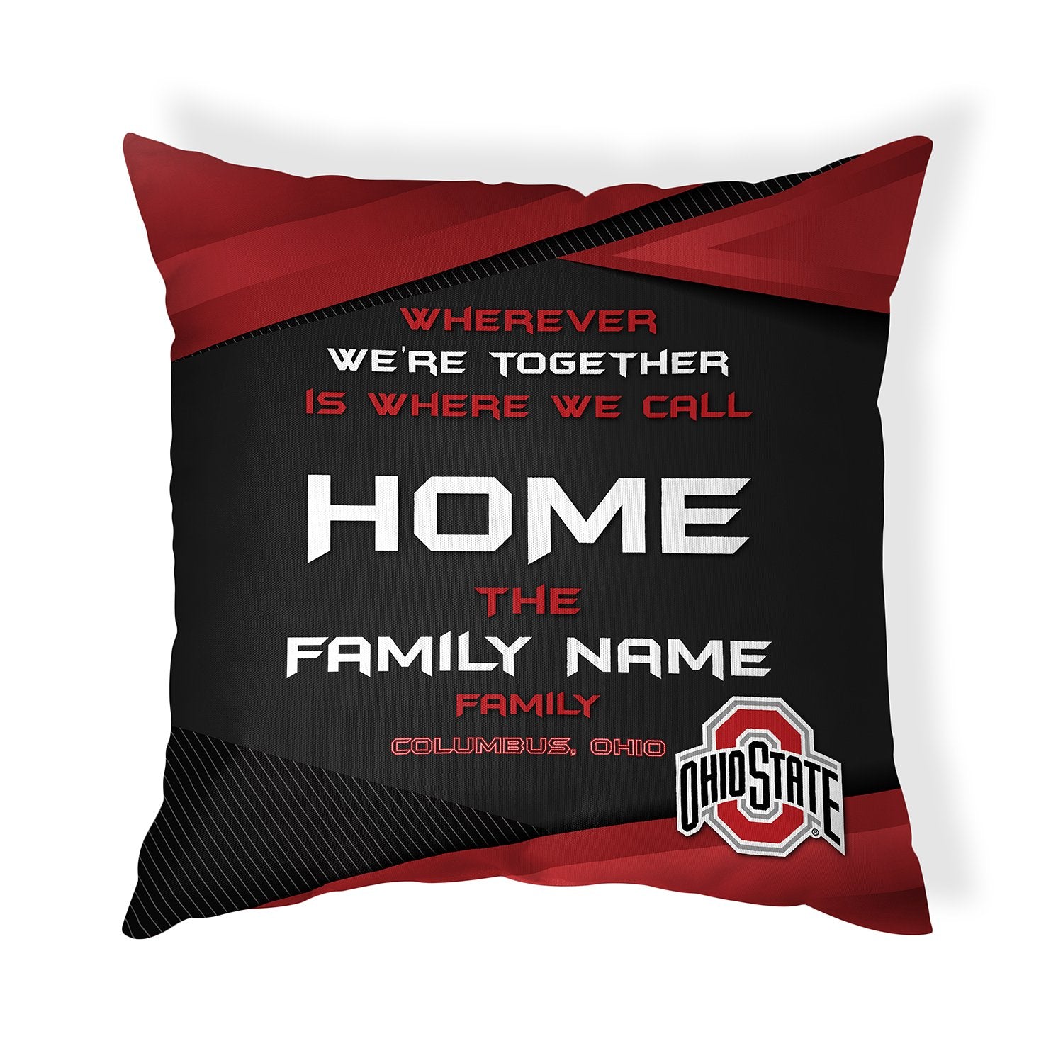 Pixsona Throw Pillows Licensed Ohio State Together We're Home Throw Pillow | Personalized | Custom