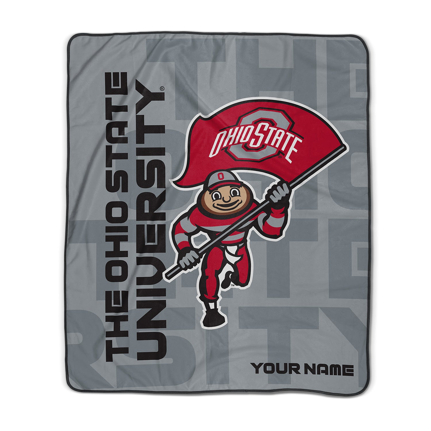 Pixsona Pixel Fleece Licensed Ohio State Brutus Run Pixel Fleece Blanket | Personalized | Custom
