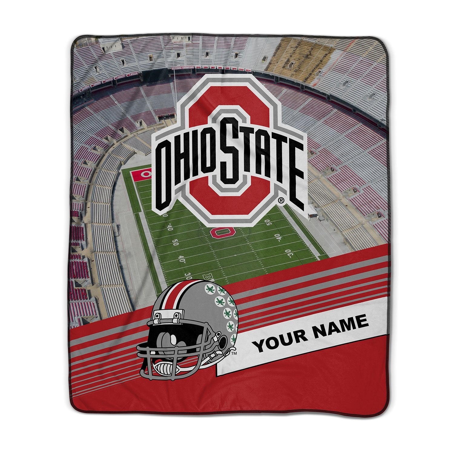 Pixsona Pixel Fleece Licensed Ohio State Stadium Pixel Fleece Blanket | Personalized | Custom