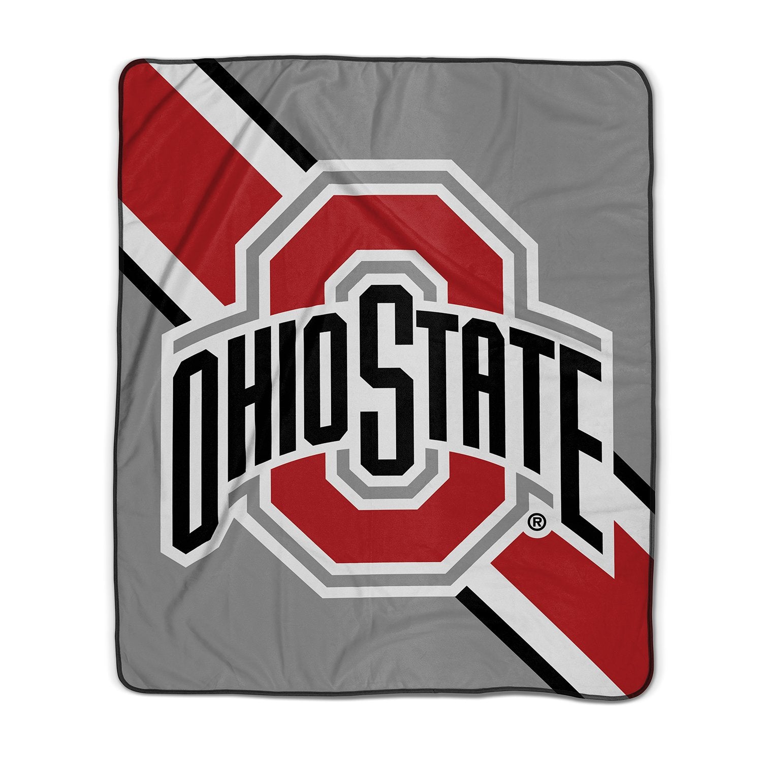 Pixsona Pixel Fleece Licensed Ohio State Buckeyes Stripe Pixel Fleece Blanket | Personalized | Custom