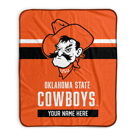 Pixsona Oklahoma State Cowboys Stripes Pixel Fleece Blanket | Personalized | Custom