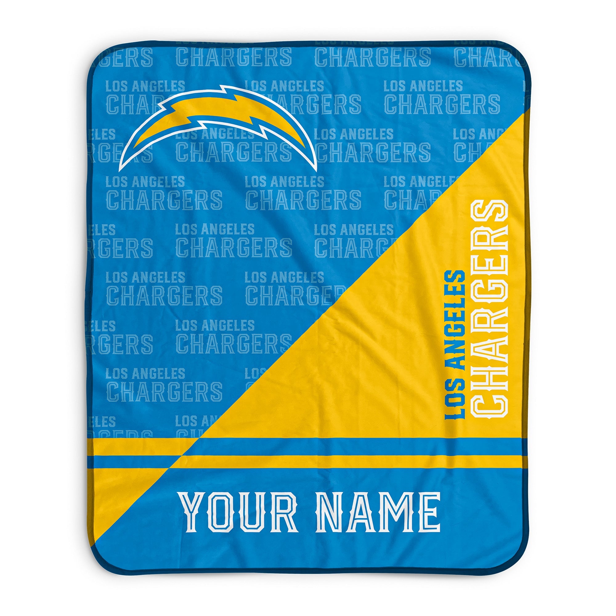 Pixsona Los Angeles Chargers Split Pixel Fleece Blanket | Personalized | Custom