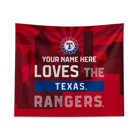 Pixsona Texas Rangers Skyline Tapestry | Personalized | Custom