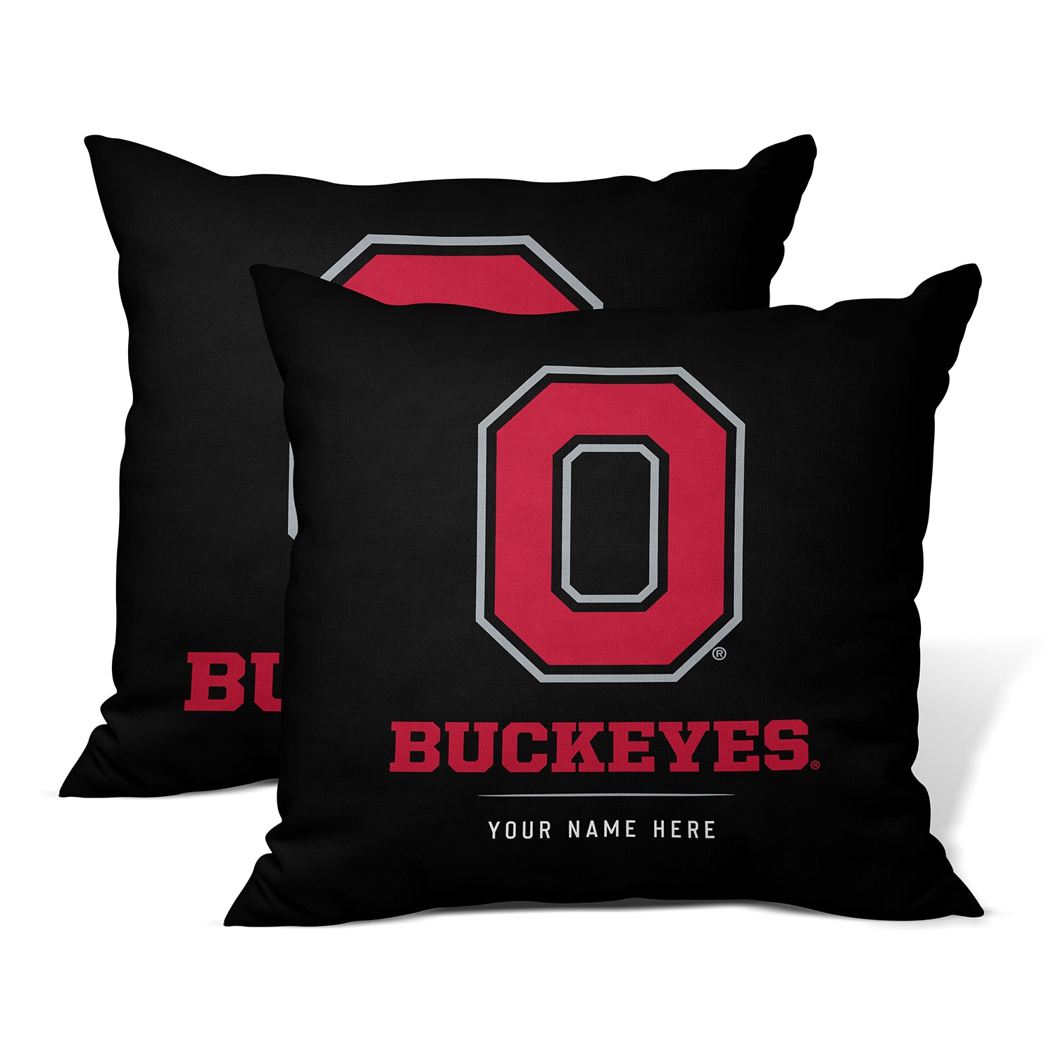 Pixsona Throw Pillows Licensed Ohio State Buckeyes Block Throw Pillow | Personalized | Custom