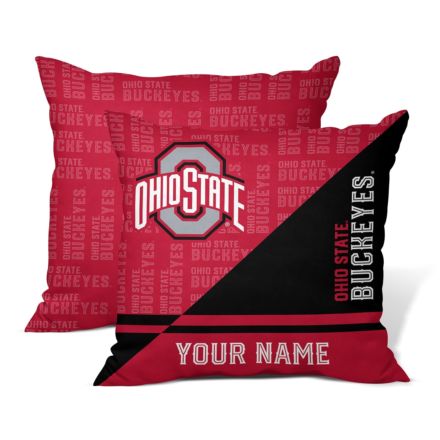 Pixsona Throw Pillows Licensed Ohio State Buckeyes Split Throw Pillow | Personalized | Custom