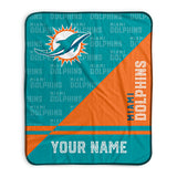 Pixsona Miami Dolphins Split Pixel Fleece Blanket | Personalized | Custom