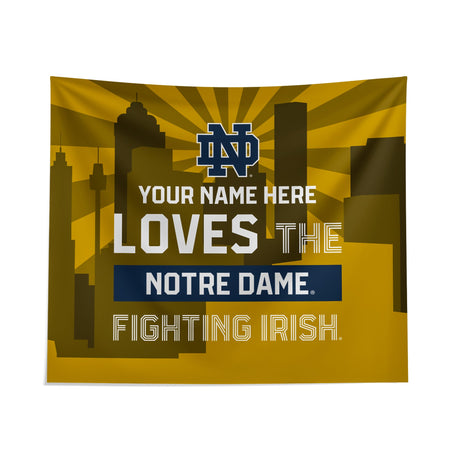 Pixsona Notre Dame Fighting Irish Skyline Tapestry | Personalized | Custom