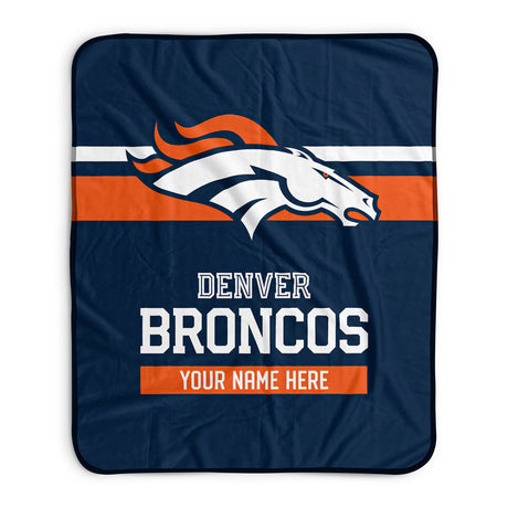 Pixsona Denver Broncos Stripes Pixel Fleece Blanket | Personalized | Custom